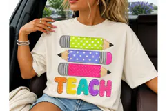 Teacher Pencils PNG Sublimation Tee Desi Product Image 3