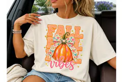 Fall Vibes Pumpkin Bow PNG Sublimation Product Image 3