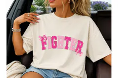 Fighter Pink Polka Dot Bow PNG Shirt Product Image 3