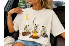 Skeletons Campfire Halloween PNG Shirt Product Image 3