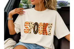 Spooky Halloween Patchwork PNG Tee Desig Product Image 3