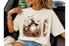Halloween Ghost Floral Witch PNG Tee Product Image 3