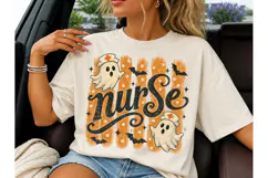 Halloween Nurse Ghost PNG Tee Design Product Image 1