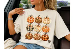 Fall Pumpkin Pattern PNG Sublimation Tee Product Image 3