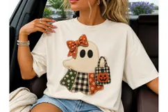 Halloween Ghost Patchwork PNG Tee Design-Halloween Ghost Pat Product Image 3