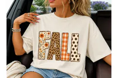 Fall Patchwork Letters PNG Shirt Design Product Image 3