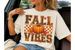Fall Vibes Pumpkin PNG Sublimation Tee Product Image 3