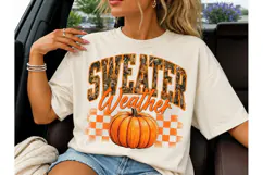 Sweater Weather Pumpkin PNG Fall Tee Product Image 3