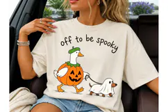 Spooky Duck Pumpkin Ghost Dog PNG Tee Product Image 1