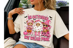 In October We Wear Pink PNG Tee Product Image 1