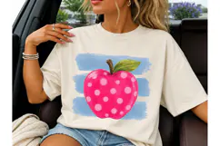 Polka Dot Apple PNG Teacher Tee Design Product Image 3