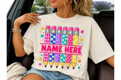 Personalized Pencils Teacher PNG Tee Product Image 1