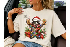 Christmas Raccoon Santa PNG Sublimation Product Image 1
