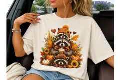 Fall Vibes Raccoon Trio PNG Sublimation Product Image 3