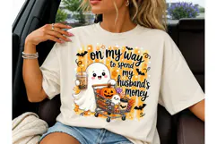 Halloween Ghost Shopping PNG Tee Design Product Image 1