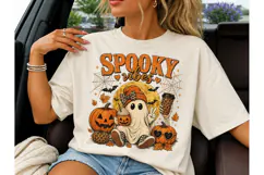 Spooky Vibes Ghost Halloween PNG Tee Product Image 3