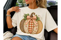 Patchwork Pumpkin Fall PNG Sublimation Product Image 1