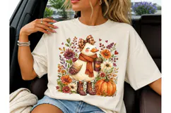 Fall Duck Pumpkin Floral PNG Sublimation Product Image 1