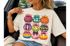 Colorful Halloween Pumpkins PNG Tee Product Image 3