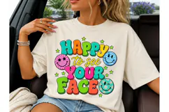 Happy To See Your Face PNG Smiley Tee Product Image 3