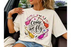 Come We Fly Witch Broom Halloween PNG Product Image 1