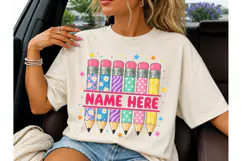 Custom Name Pencils Teacher PNG Design Product Image 3