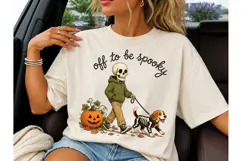 Off To Be Spooky Skeleton Dog PNG Tee Product Image 3