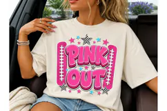Pink Out Football PNG Sublimation Tee Product Image 3