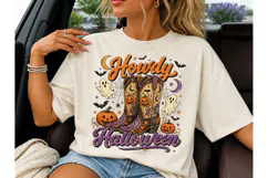 Howdy Halloween Cowboy Boots PNG Tee Product Image 1