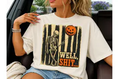 Well Shit Skeleton Halloween PNG Tee Product Image 3