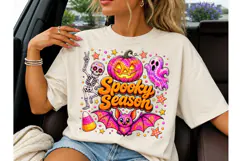 Spooky Season Tie Dye Halloween PNG Tee Product Image 3
