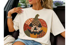 Patchwork Jack-O-Lantern Halloween PNG T Product Image 1