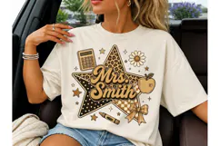 Mrs Smith Teacher Star PNG Sublimation T Product Image 1