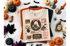 Book Lover Ghost Halloween PNG Tee Product Image 1
