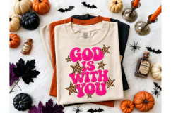 God Is With You Leopard Star PNG Tee Product Image 2