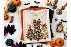 Leopard Plaid Christmas Trees PNG Tee Product Image 2
