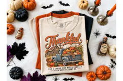 Thankful Fall Pumpkin Truck PNG Tee Product Image 2