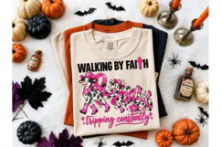 Walking By Faith Cow PNG Shirt Design Product Image 1