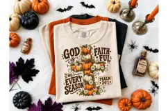 God Is Faithful Fall Pumpkin PNG Tee Product Image 2