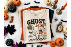Ghost Cafe Halloween PNG Shirt Design Product Image 2
