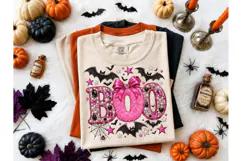 BOO Halloween Pink Glam PNG Shirt Design Product Image 2