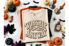 Worship Anyway Retro PNG Shirt Design Product Image 2