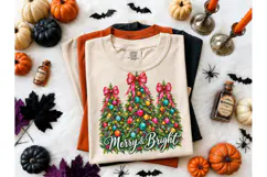 Merry & Bright Christmas Trees PNG Tee Product Image 2