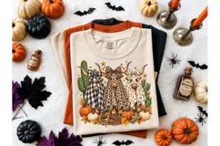 Western Ghost Cow Halloween PNG Tee Product Image 2