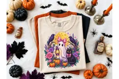 Halloween Ghost Floral PNG Shirt Design Product Image 2