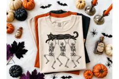 Dancing Skeletons Black Cat PNG Tee Product Image 2