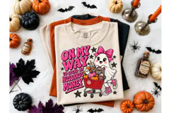 Ghost Shopping Funny Halloween PNG Tee Product Image 1