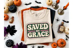 Saved By Grace Halloween PNG Shirt Product Image 2