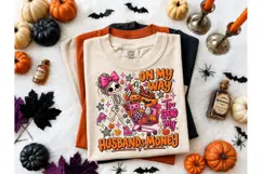 Halloween Skeleton Shopping PNG Tee Product Image 2