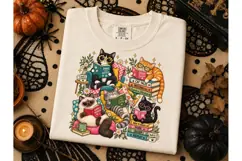 Cats Reading Books PNG Shirt Design Product Image 2